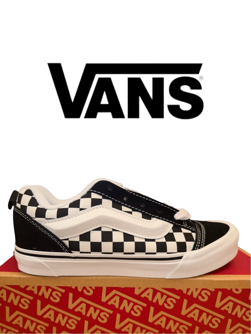 Vans Knu Skool Checkerboard Black White NIB - Multiple Sizes Available - Picture 7 of 14
